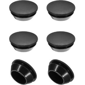 PATIKIL 40mm Diameter Silicone Round Snap, 6 Pcs in Type Locking Furniture Hole Plug Button Protective Cover Cap Head Fit for 2.5-40mm Hole for Seal Bulkhead Cylinder Hole, Black