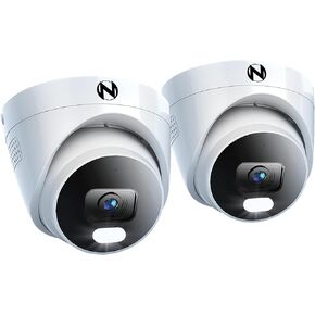 Night Owl Wired IP 4MP Deterrence Dome Camera with 2-Way Audio - 2 Pack - White