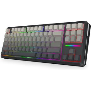 Redragon Wireless Mechanical Keyboard,3-Modes Bluetooth Gasket Hot Swappable TKL RGB Custom Keyboard,Pre-lubed Switches,Side Printed PBT Gradient Keycaps, South-Facing LEDs Socket