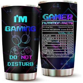 Gamer Tumbler 20oz Gaming Mugs - Gamer Gifts for Men & Boys - Video Game Gifts