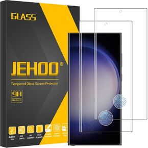[2 Pack] for Samsung Galaxy S23 Ultra Screen Protector, Support Fingerprint Unclock, 9H Hardness Tempered Glass for S23 Ultra 5G, Easy Installation, Bubble Free, High Clarity, Anti-Shatter