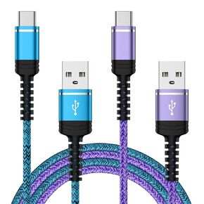 USB C Cable 3A Fast Charging USB A to Type C Charger 2 Pack 3ft for iPhone 16 Pro Max/16 Pro/16 Plus/15 Pro Max/15 Plus,Short Android Auto Car Charging Cord for Samsung Galaxy A16 A25 A35 A54 A14 S24