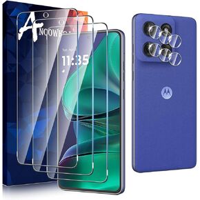 3 Pack for Moto G Stylus 2025&Moto Edge 60 Stylus Screen Protector + [3 Pack] Motorola G Stylus 2025 Camera Lens Tempered Glass Protector.9H Hardness.Support Fingerprint Unlock,Bubble-Free