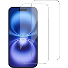 2 Pack for iPhone 16 / iPhone 15 Screen Protector, Tempered-Glass, Micro-curved Edges, Case Friendly, Bubble Free, HD Clear, Easy Installation