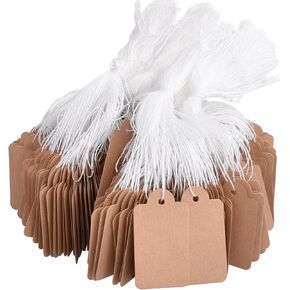 علامات الأسعار وحبل التوصيل 500 سلسلة علامات الأسعار، علامة صغيرة بيضاء، علامة العرض، علامات معلقة علامات قابلة للكتابة لتسعير ملابس المجوهرات والهدايا in Kuwait