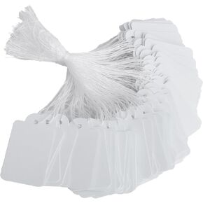 Price Tags and Connecting Rope 500 String Price Tags white Mini tag, Display Tag,Marking Strung Tags Writable Tags for Pricing Gift Jewelry Clothing