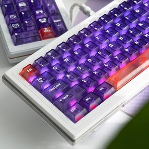 أرجواني Clear Keycaps ، ضفدع الإضاءة الخلفية الشفافة من خلال لوحة المفاتيح Keycap ، 150 مفتاح مجموعة مخصصة لمجموعة Keycap capt