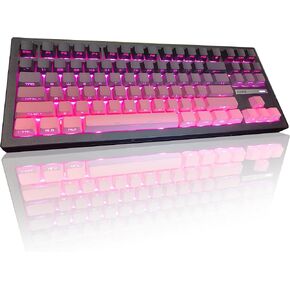 ZORNHER ZH870 Wireless Mechanical Gaming Keyboard,80% Pink & Purple Custom Creamy Sound Keyboard with Shine Through PBT Keycaps,Pre-lubed Linear Switches,Hot-Swappable,RGB Backlit,2.4GHz/USB-C/BT5.0