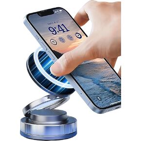 Magnetic Car Phone Holder, wuajia360° Rotatable Phone Holder for Car Dashboard/Windshield/Air Vent, Strong Suction Cup and Magnet