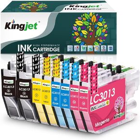 Kingjet LC3013 Ink Cartridges Compatible for LC3013 LC3011 Ink Cartridges BK/C/M/Y Replacement for Brother LC3013 LC3011 Use with Brother MFC-J497DW MFC-J491DW MFC-J690DW MFC-J895DW Printers,8 Pack
