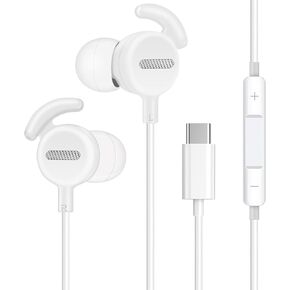 Type C Headphones in Ear Headsets for iPhone 15 15Pro 15 Pro Max Earphones Wired,iPhone16 16 Por Max Headphones Wired with Mic & Remote Control Compatible with Most Type C Jack Devices