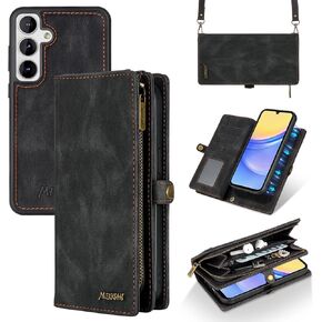 for Samsung Galaxy S24 Plus Wallet Case,Fashionable Leather Wallet Handbag Phone Case,Stylish Crossbody Protection with Card Slots & Anti-Slip Design(Red)