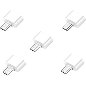 Micro USB to USB 3.0 Female Adapter, 5-Pack, Compatible with Samsung S7, LG Devices, Flash Drive, Keyboard (Black)