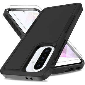 for Galaxy A36 5G Phone Case,[Military Grade Drop Tested] with Screen Protector,Dual Layer Protective Heavy Duty Cell Phone Cover Non-Slip Shockproof Rugged Case for Samsung Galaxy A36 5G (Black)