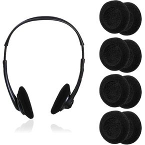 4 Pairs Foam Headphone Replacement Pads, 50mm Ear Cushions Foam Replacement Ear Covers Sponge Covers, Ear Pad Headset Sponge Covers for Most Headphone Headsets, Office Telephone Headsets Size