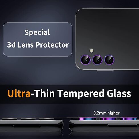 (2 Set for Samsung Galaxy A16 5G Camera Lens Protector, Scratch-Resistant HD Clarity Ultra-Thin 9H Tempered Glass with Aluminum Edging, Individual Metal Lens Cover (Color) in Kuwait