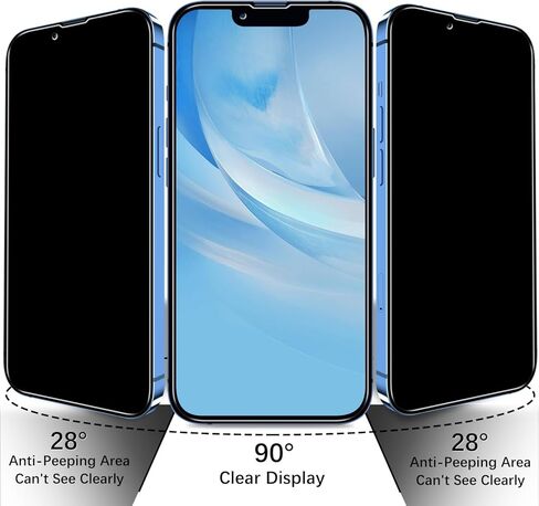 Pokolan (واقي شاشة خصوصية 3 حزمة مصمم لـ iPhone 13/iPhone 13 Pro 6.1 بوصة ، زجاج مضاد للتجسس ، مضاد للخدش ، خالية من الفقاعة in Kuwait