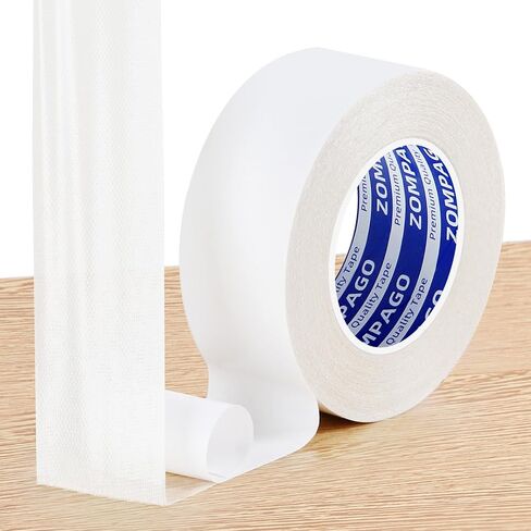 Double Sided Duct Tape Heavy Duty Adhesive Cloth Tape Waterproof Tape for Fabric Carpet,DIY Projects and Clothes Repairs,Easily Tears No Sewing or Ironing Required,White Duct Tape,1.18inx66FT in Kuwait