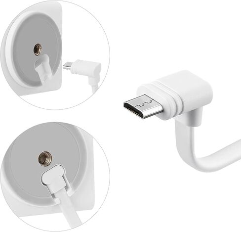 2-Pack 30 ft Cable for WYZE Cam Pan V3 Outdoor Camera, Micro USB 90 Degree Adapter, Flat Power Cord, Black in Kuwait