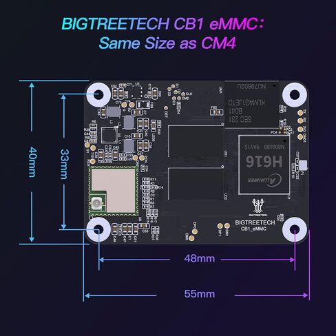 Bigtreetech CB1 V2.2 لوحة التحكم الأساسية لطابعات ثلاثية الأبعاد لتشغيل Klipper ، مثل CM4 متوافق مع Rasp-Berry PI4 ، BTT PI4B ، Manta E3EZ M8P M4P M5P Mainboard ، 1GB DDR3 RAM ، 100M Ethernet ، HDMI ، دعم HDMI in Saudi Arabia