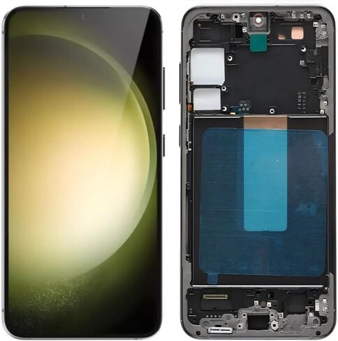 OLED GALAXY S23 بالإضافة إلى استبدال الشاشة لـ Samsung S23PLUS 5G DISPACT TOUCH SCREEN DIGITIZER ANDRECLESS SM-S916U SM-S916U1 SM-S916B LCD Pudprint (مع إطار أرجواني+أدوات) in Kuwait