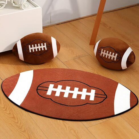 Nuanchu 3 Pcs Basketball Plush Pillows and Basketball Rug for Room Stuffed Basketball Pillow Fluffy Soft Sports Throw Pillow Basketball Round Mat Area Rug Basketball Room Decor for Bedroom Decor in Saudi Arabia