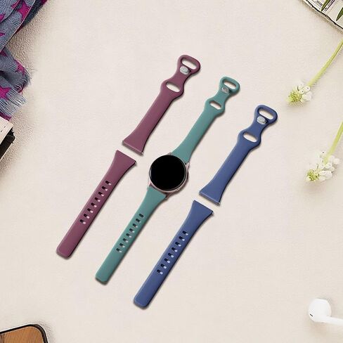 3 حزمة نطاقات سليكون رفيعة سيليكون متوافقة مع Garmin Vivoactive 4S/Venu 2S/Venu 3S/Vivomove 3S/Forerunner 255s/265s ، حزام بديل ناعم رفيع 18 ملم للنساء للنساء الرجال in Kuwait