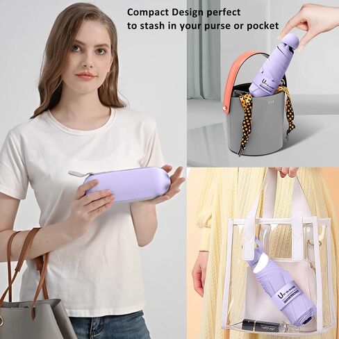 BAODINI Travel Mini Umbrella for Purse With Case-Small Compact UV Umbrella Protection Sun-Lightweight Tiny Pocket Umbrella with Case for Women, Girls in Saudi Arabia