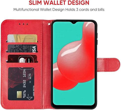 حالة GALAXY A32 5G CASE ، GALAXY M32 5G SM-A326 CASE مع واقي شاشة زجاجية مقسمة ، حافز بطاقة بطاقة الائتمان من جلود Samsung Galaxy A32 5G Rose Gold in Kuwait
