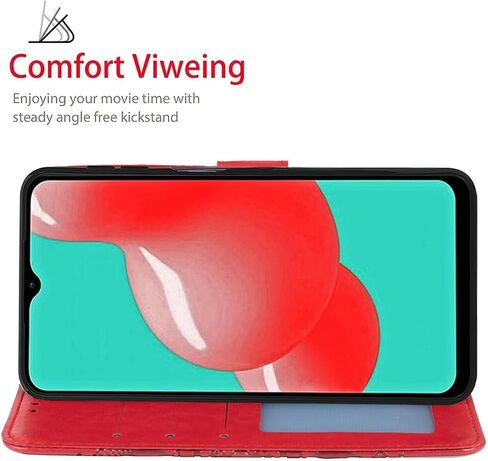 حالة GALAXY A32 5G CASE ، GALAXY M32 5G SM-A326 CASE مع واقي شاشة زجاجية مقسمة ، حافز بطاقة بطاقة الائتمان من جلود Samsung Galaxy A32 5G Rose Gold in Kuwait