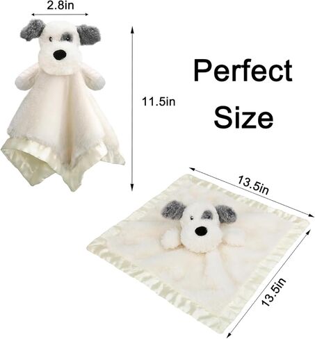 Bear Security Blanket Soft Baby Lovey Fluffy Blanket Unisex Lovie Snuggle Toy Baby Bear Stuffed Gift for Newborn, Boys and Girls, 13.5 Inch in Kuwait
