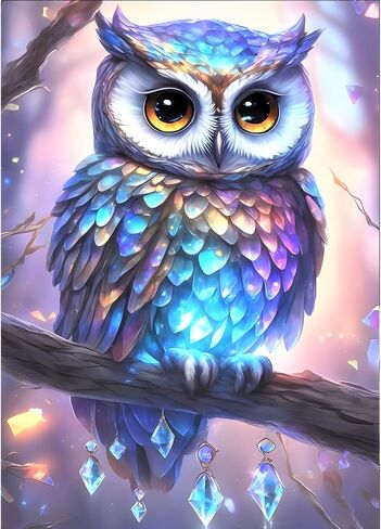 DPHERO 5D Owl Diamond Painting Kits for Adults, Diamond Art Kits for Beginners,Round Full Drill Owl Diamond Painting Art,DIY Paint with Diamonds Flowres Gem Painting Art 12x16 inch in Saudi Arabia