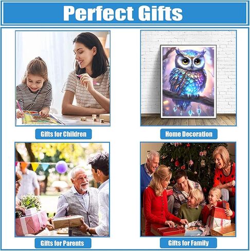 DPHERO 5D Owl Diamond Painting Kits for Adults, Diamond Art Kits for Beginners,Round Full Drill Owl Diamond Painting Art,DIY Paint with Diamonds Flowres Gem Painting Art 12x16 inch in Saudi Arabia