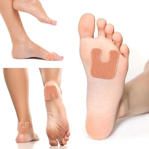 24PCS U Shaped Felt Callus Pads Metatarsal Pads Forefoot Pads Pain Relief Adhesive Pads Foot Cushion Keep Protecting Calluses from Rubbing on Shoes for Men and Women(Skin Color) in Saudi Arabia