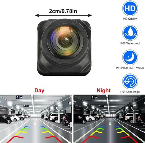 Vlicevrn Fisheye Vehicle Panoramic Car Rear View Camera Wide Viewing Angle Night Vision Parking Camera for Hyundai Elantra Touring/Hyundai i30 /Hyundai Coupe S3 / Tiburon Hyundai Genesis (Black) in Saudi Arabia