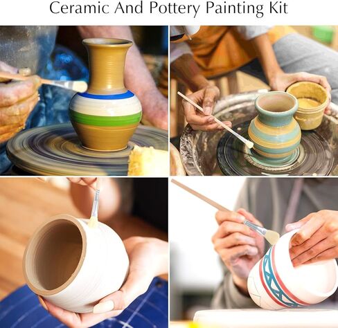 11 Psc Wool Pottery Glaze Brushes, Precision Detailing for Painting, Soft Durable Wool Bristles, Easy to Clean Hake Brushes, Versatile Sizes Ceramic Tools in Saudi Arabia