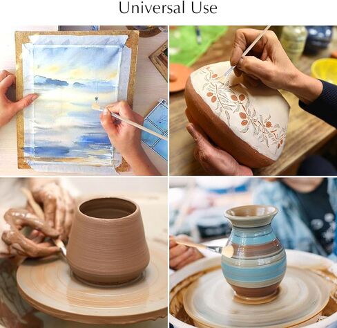 11 Psc Wool Pottery Glaze Brushes, Precision Detailing for Painting, Soft Durable Wool Bristles, Easy to Clean Hake Brushes, Versatile Sizes Ceramic Tools in Saudi Arabia
