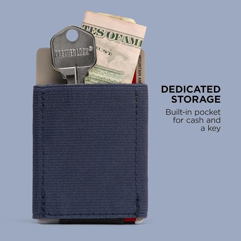 NOMATIC Minimalistic Wallet for Men and Women - Slim Wallet Fits In Front Pocket - Holds 4-15 Cards - Hidden Cash Holder and Key Holder Pocket (Black) in Kuwait