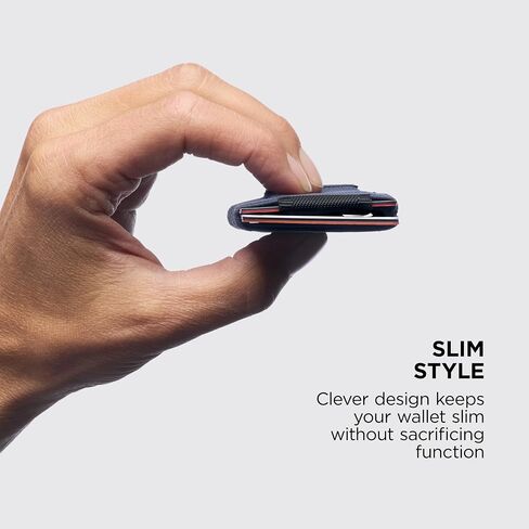 NOMATIC Minimalistic Wallet for Men and Women - Slim Wallet Fits In Front Pocket - Holds 4-15 Cards - Hidden Cash Holder and Key Holder Pocket (Black) in Kuwait