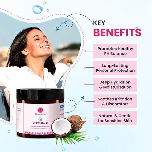 Natural Vulva Balm with Pure Virgin Coconut Oil & Beeswax | 2 Variants: Fragrance-Free & Floral Infusion | Soothing Vulva Itch Relief Cream | Travel-Friendly Sizes for Gentle Intimate Care in Saudi Arabia