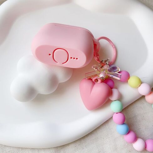 Compatible with AirPods 4 Case 2024 Soft Liquid Silicone Soft Case with Cute Heart Colorful Keychain Cover for Girls Women Airpods 4th Generation-(Purple) in Saudi Arabia