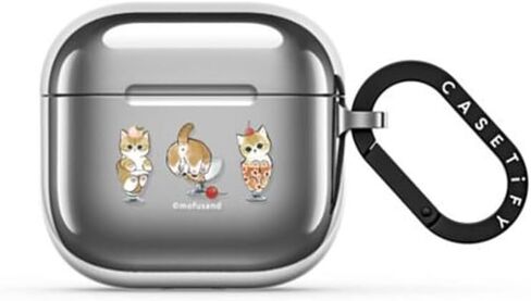 CaseTify Mirror Airpods (4th Gen) مع خاتم الرسوم المتحركة - الكروم - الفضة in Kuwait