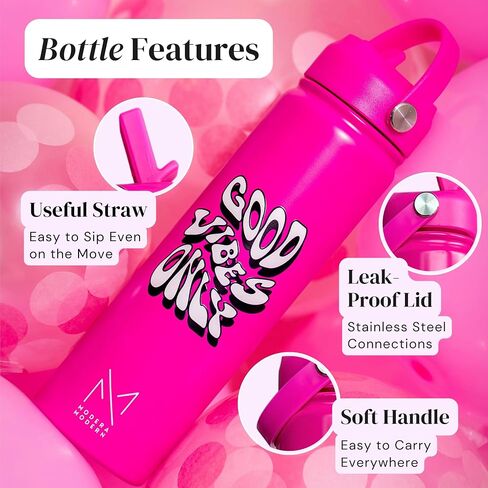Preppy Water Bottle Preppy - 22 oz - Preppy Water Bottle Stickers Preppy Pink Water Bottle Preppy Girl Stuff Water Bottle For School Teen Girls Pink Water Bottle in Saudi Arabia