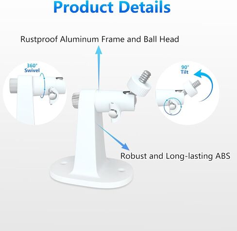3Pack Wall Mount Compatible with Ring Outdoor Cam (Stick Up Cam) and Ring Outdoor Cam Plus, 360°Adjustable No Drilling Camera Mount, Two Ways Easy Installation for Your Security Camera in Saudi Arabia