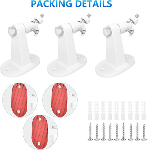 3Pack Wall Mount Compatible with Ring Outdoor Cam (Stick Up Cam) and Ring Outdoor Cam Plus, 360°Adjustable No Drilling Camera Mount, Two Ways Easy Installation for Your Security Camera in Saudi Arabia