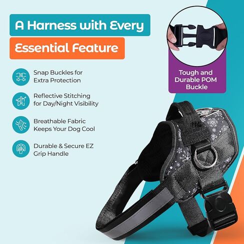 صدرية Joyride الأساسية الأساسية للكلاب 1.0 - للكلاب الصغيرة والمتوسطة والكبيرة، سترة للحيوانات الأليفة مانعة للسحب مع 3 حلقات جانبية لوضع المقود، قابلة للتعديل للتدريب (Fall Stars, S) in Kuwait