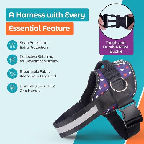 Joyride Basic Essential Dog Harness 1.0 - Small, Medium, Large Dogs, No-Pull Pet Vest with 3 Side Rings for Leash Placement, Adjustable for Training (Best Friend Society, M) in Saudi Arabia