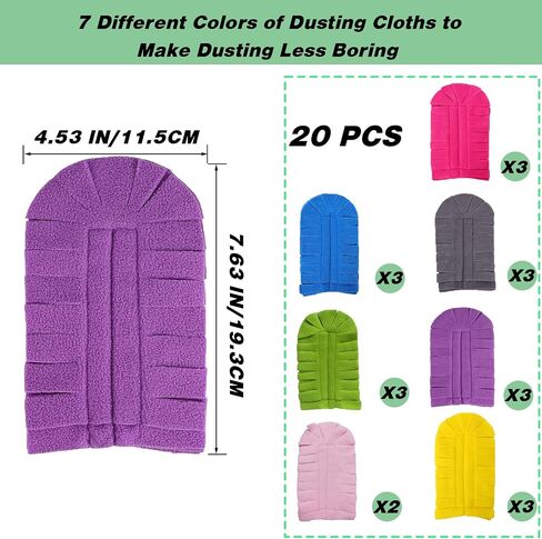 14 Pcs Duster Refill Fleece Refills for Swiffer, Hand Dusters Cleaning Reusable Duster Pads for Ceiling Fan, Washable Dusters for Window, Sofa and Flooring, Rainbow Colors in Saudi Arabia