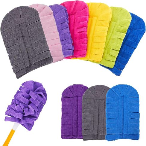 14 Pcs Duster Refill Fleece Refills for Swiffer, Hand Dusters Cleaning Reusable Duster Pads for Ceiling Fan, Washable Dusters for Window, Sofa and Flooring, Rainbow Colors in Saudi Arabia