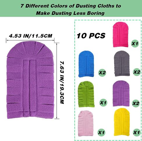 14 Pcs Duster Refill Fleece Refills for Swiffer, Hand Dusters Cleaning Reusable Duster Pads for Ceiling Fan, Washable Dusters for Window, Sofa and Flooring, Rainbow Colors in Saudi Arabia